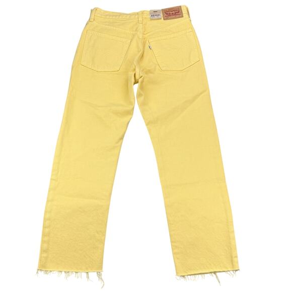 NWT LEVI'S Women's 501 Original High Rise Straight Cropped Jeans 25 X 26 Yellow - Picture 3 of 9